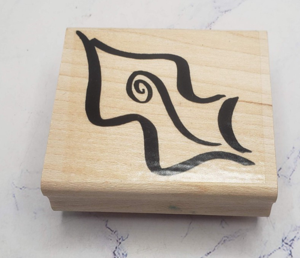 Stampin Up Leaf Swirl Nature Spring Garden Outdoor Wood Mounted Rubber Stamp
